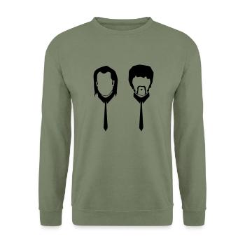 pulp fiction jules and vincent pf02 - Unisex Pullover - Armeegrün - Vorne - Alina (178cm) & Michal (187cm)