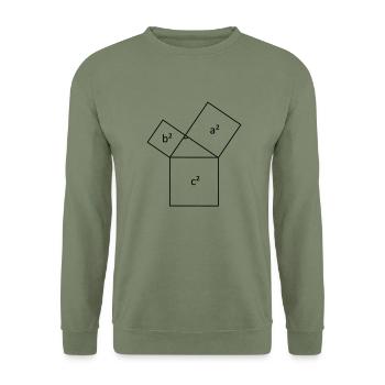 Satz des Pythagoras - Unisex Pullover - Armeegrün - Vorne - Alina (178cm) & Michal (187cm)