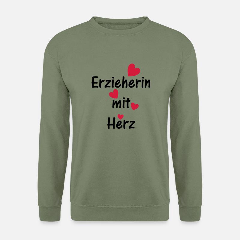 Erzieherin mit Herz - Unisex Pullover - Armeegrün
