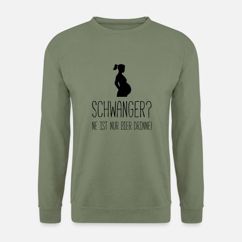 schwanger nur bier - Unisex Pullover - Armeegrün