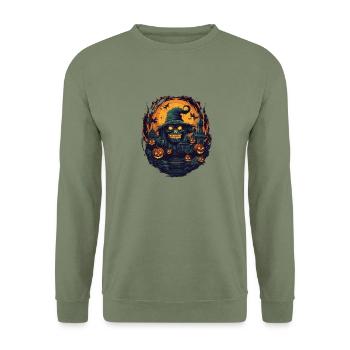 Halloween - Unisex Pullover - Armeegrün - Vorne - Alina (178cm) & Michal (187cm)