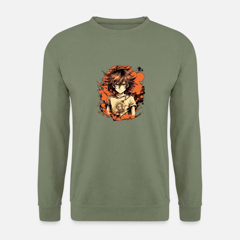 Anime Boy - Unisex Pullover - Armeegrün