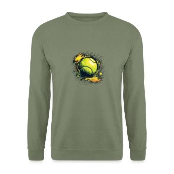 Tennis ball - Unisex Sweatshirt - army green - Front - Alina (178cm) & Michal (187cm)