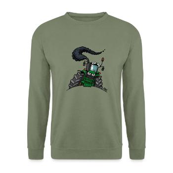 0517 Green tractor 6115M - Unisex Sweatshirt - army green - Front - Alina (178cm) & Michal (187cm)