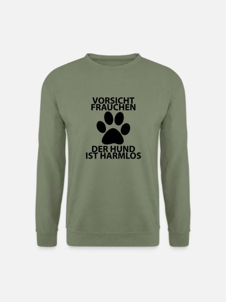 vorsicht frauchen - Unisex Pullover - Armeegrün