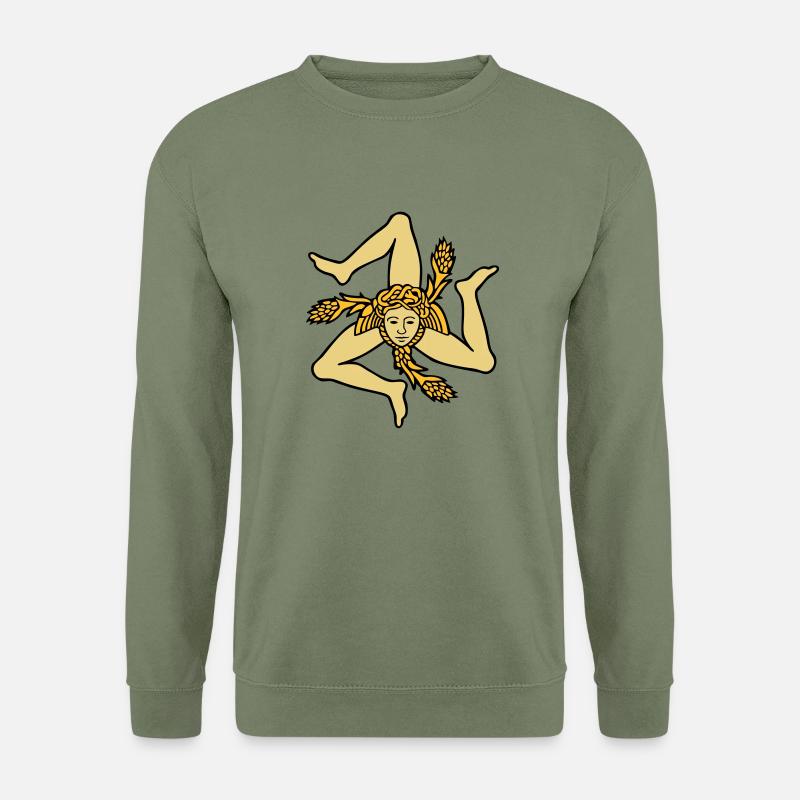 Sicile Trinacria drapeau Sicilien Sicilia - Sweat-shirt Unisexe - vert militaire