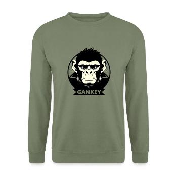 Gankey Monkey - Unisex Sweatshirt - army green - Front - Alina (178cm) & Michal (187cm)