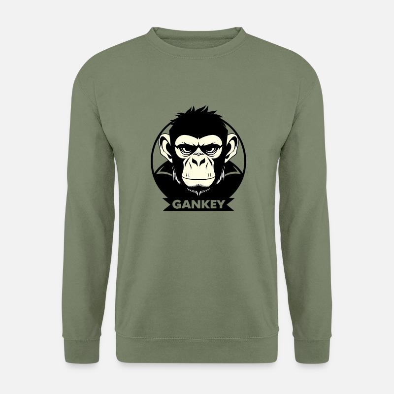 Gankey Monkey - Unisex Pullover - Armeegrün