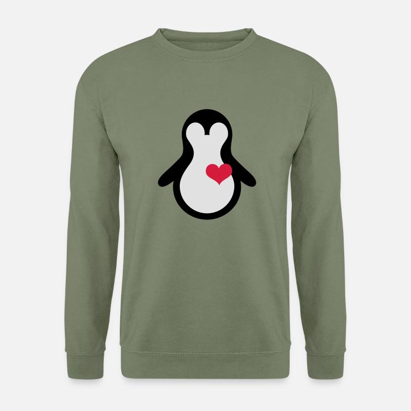 herz_penguin - Unisex Pullover - Armeegrün