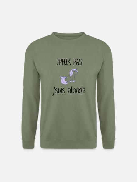 j'peux pas j'suis blonde - Sweat-shirt Unisexe - vert militaire