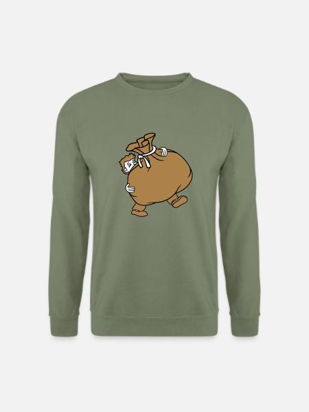 muell umzug transportieren schwer tragengeldsack b - Unisex Pullover - Armeegrün