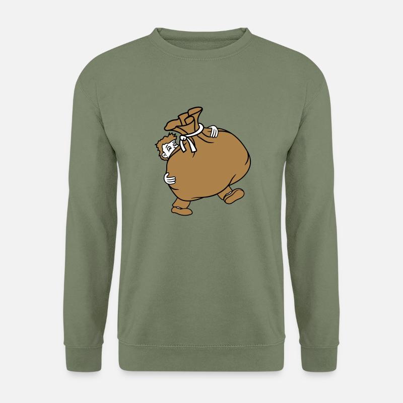 muell umzug transportieren schwer tragengeldsack b - Unisex Pullover - Armeegrün