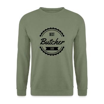 best butcher - Unisex Sweatshirt - army green - Front - Alina (178cm) & Michal (187cm)
