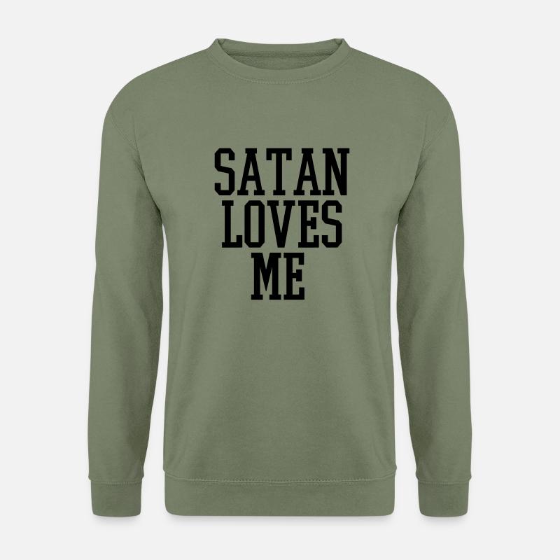 satan loves me - Unisex Pullover - Armeegrün