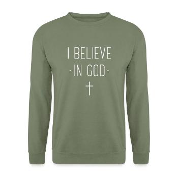 Christian Proverbs - Unisex Sweatshirt - army green - Front - Alina (178cm) & Michal (187cm)