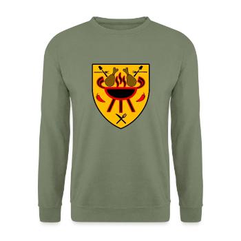 Grillen - Unisex Pullover - Armeegrün - Vorne - Alina (178cm) & Michal (187cm)