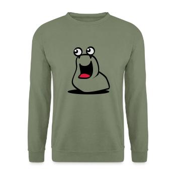 schnecki snail - Unisex Pullover - Armeegrün - Vorne - Alina (178cm) & Michal (187cm)