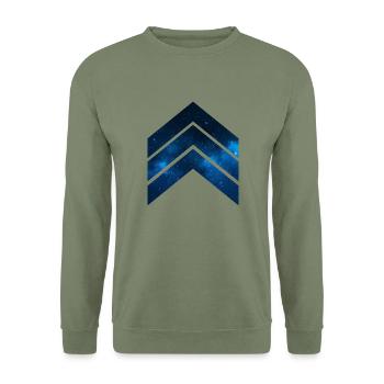 bleu Galaxy - Sweat-shirt Unisexe - vert militaire - Devant - Alina (178cm) & Michal (187cm)