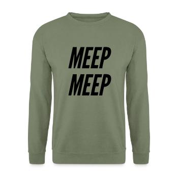 MEEP MEEP! - Unisex Pullover - Armeegrün - Vorne - Alina (178cm) & Michal (187cm)