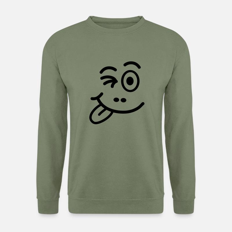 smilie_face_wink_f1 - Unisex Pullover - Armeegrün