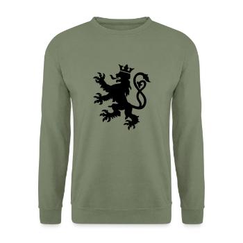 lion du luxembourg symbole drapeau - Sweat-shirt Unisexe - vert militaire - Devant - Alina (178cm) & Michal (187cm)