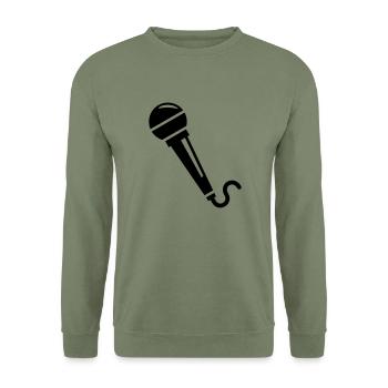Microphone - Unisex Sweatshirt - army green - Front - Alina (178cm) & Michal (187cm)