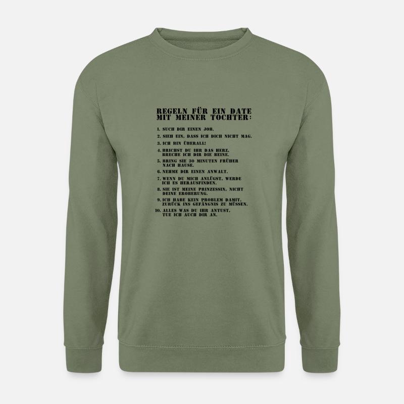 Regeln für ein Date mit meiner Tochter - Unisex Pullover - Armeegrün
