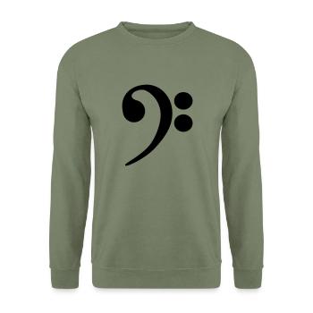 Bass Clef - Unisex Sweatshirt - army green - Front - Alina (178cm) & Michal (187cm)