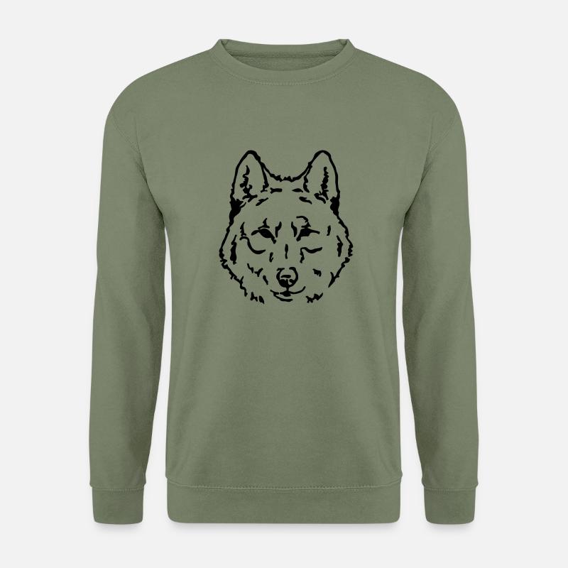 wolf face - Unisex Pullover - Armeegrün