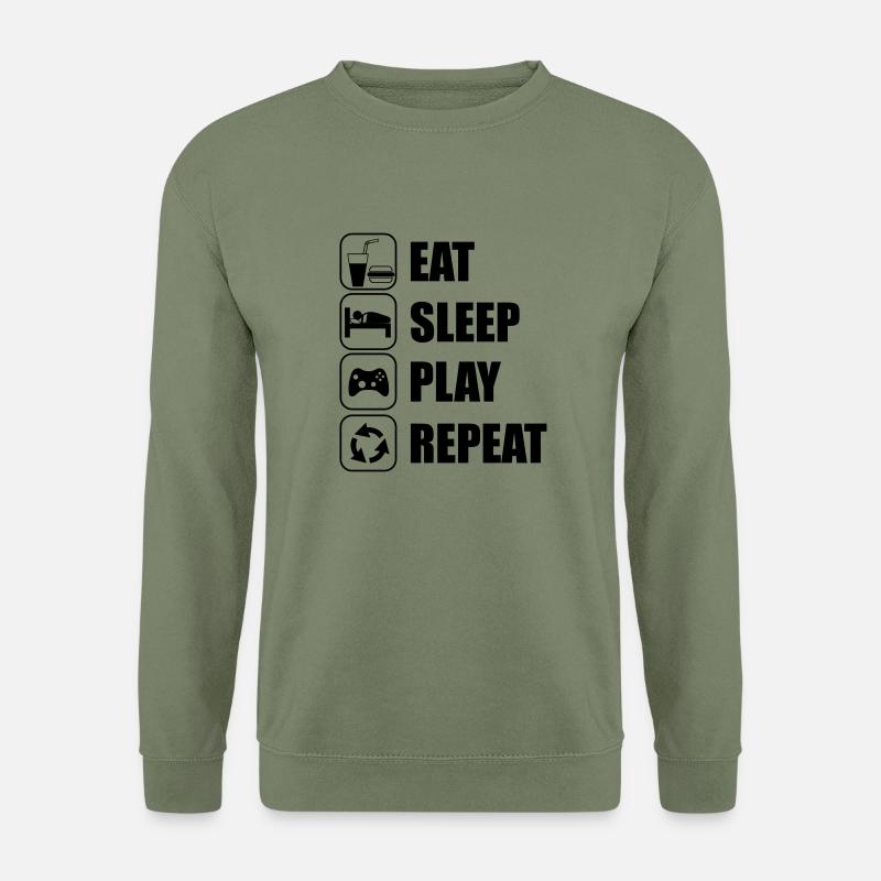 Eat Sleep Play Repeat - Unisex Pullover - Armeegrün
