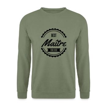best maître - Sweat-shirt Unisexe - vert militaire - Devant - Alina (178cm) & Michal (187cm)