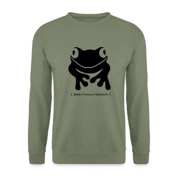 Frog toad Breitmaulfrosch toad wild - Unisex Sweatshirt - army green - Front - Alina (178cm) & Michal (187cm)