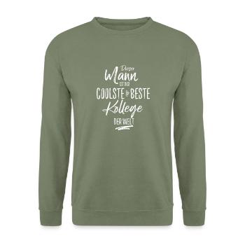 Bester Kollege der Welt - Unisex Pullover - Armeegrün - Vorne - Alina (178cm) & Michal (187cm)