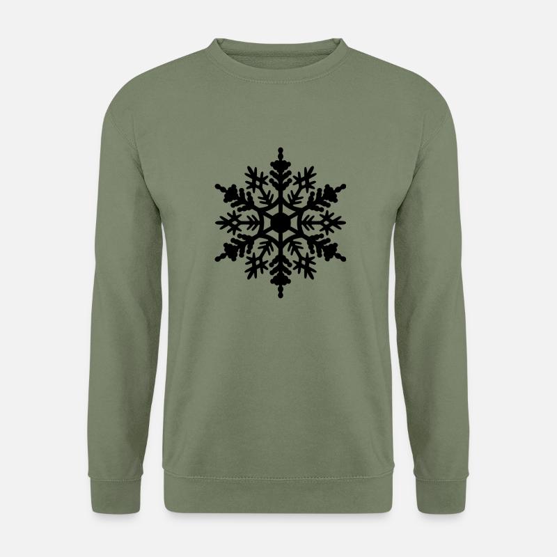 Schneeflocke Schwarz - Unisex Pullover - Armeegrün