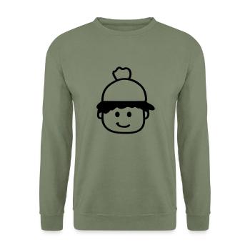 face_with_winter_hat - Sweat-shirt Unisexe - vert militaire - Devant - Alina (178cm) & Michal (187cm)