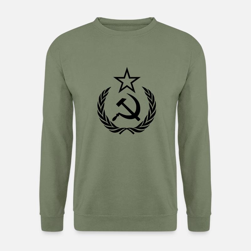 Hammer und Sichel im Ehrenkranz - Unisex Pullover - Armeegrün