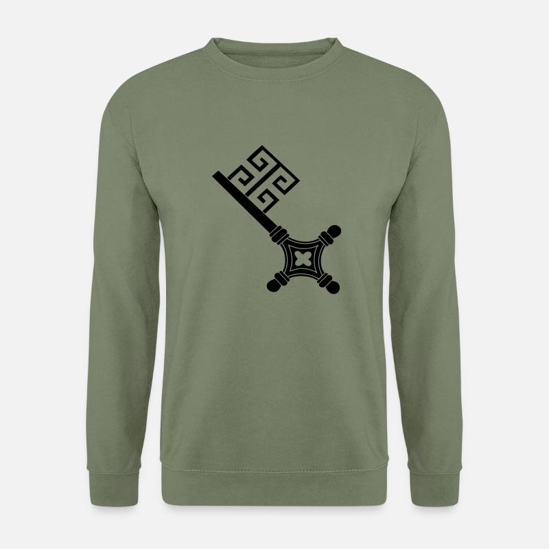 Vintage Bremer bremen Schlüsselvektorzeichnung - Unisex Pullover - Armeegrün
