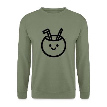 cute coconut - Unisex Sweatshirt - army green - Front - Alina (178cm) & Michal (187cm)