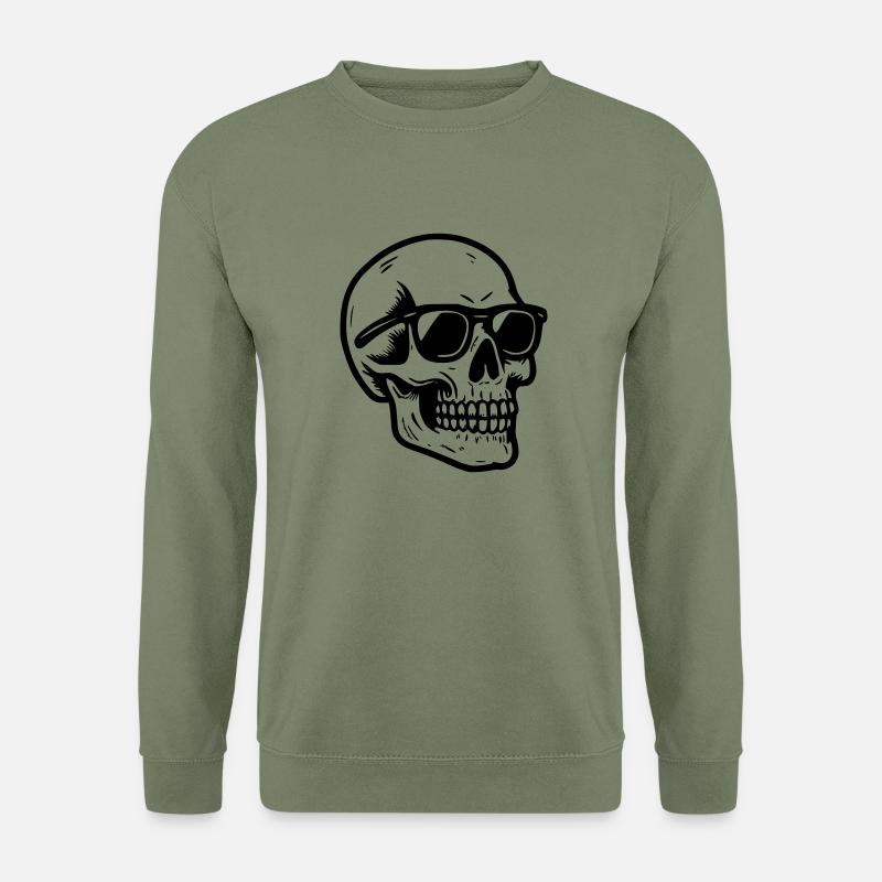 Totenkopf Brille, Totenkopf ... - Unisex Pullover - Armeegrün