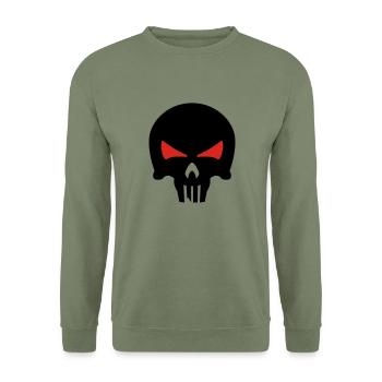 bone head - Unisex Pullover - Armeegrün - Vorne - Alina (178cm) & Michal (187cm)