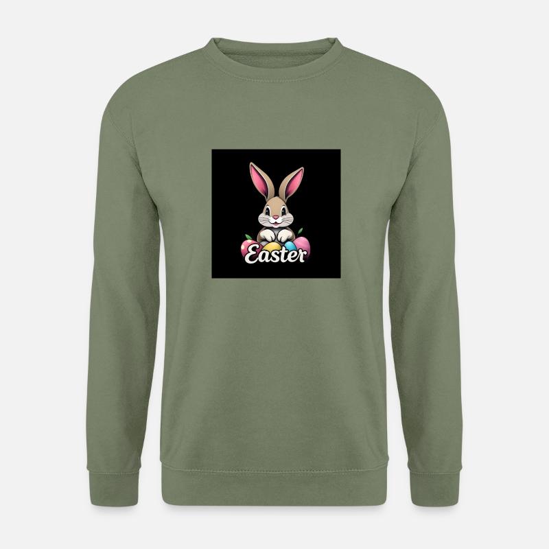 Bunte Ostern mit Hase - Unisex Pullover - Armeegrün