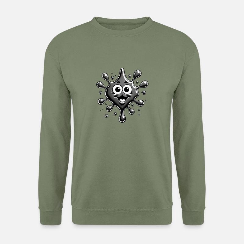 Tintenfleck mit Gesicht - Unisex Pullover - Armeegrün