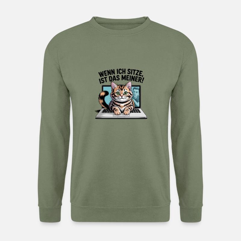 Wenn ich sitze, ist das meiner - Unisex Pullover - Armeegrün
