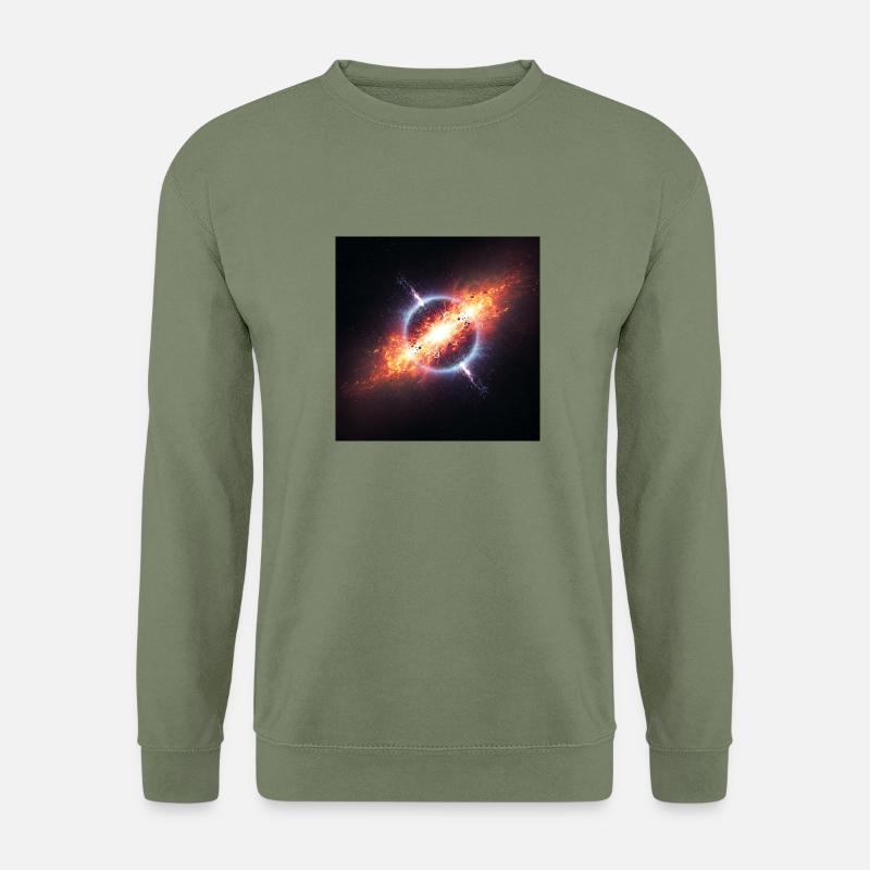 Kosmischer Orbit Kunstdruck - Unisex Pullover - Armeegrün