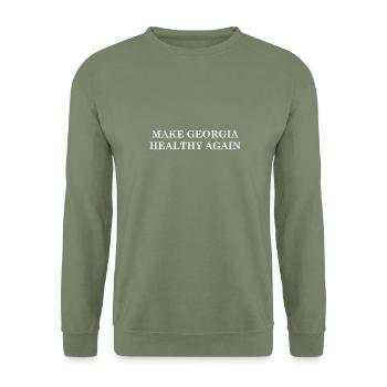 Make Georgia Healthy Again - Unisex Sweatshirt - army green - Front - Alina (178cm) & Michal (187cm)
