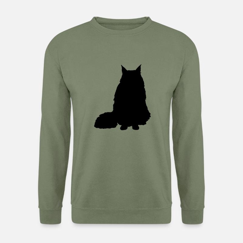 Vector Cat Silhouette - Unisex Sweatshirt - army green