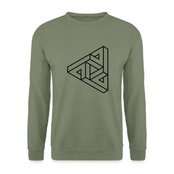 Impossible Figures 80A - Unisex Sweatshirt - army green - Front - Alina (178cm) & Michal (187cm)