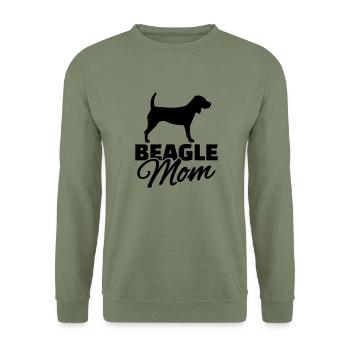Beagle Mom - Unisex Sweatshirt - army green - Front - Alina (178cm) & Michal (187cm)