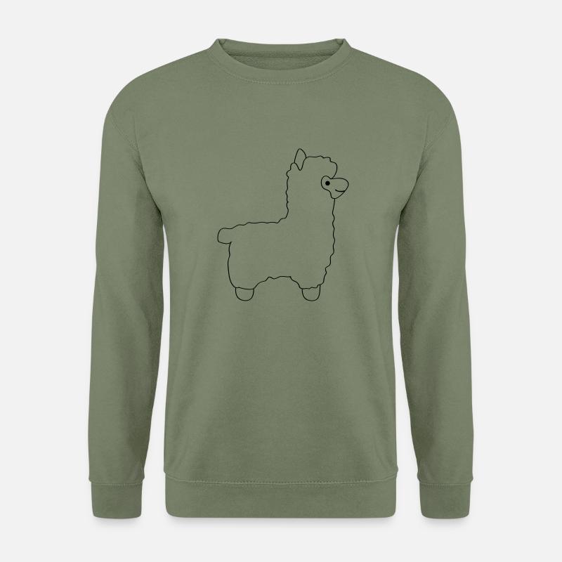 lama alpaca comic - Unisex Pullover - Armeegrün