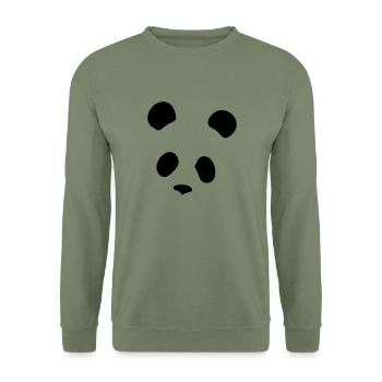 Panda - Unisex Pullover - Armeegrün - Vorne - Alina (178cm) & Michal (187cm)